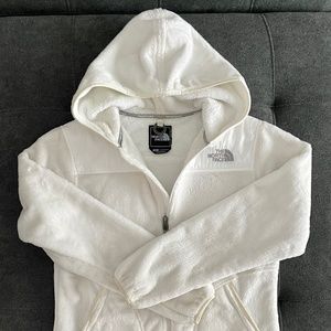 North Face Women's Medium White Sherpa Zip Hoodie
